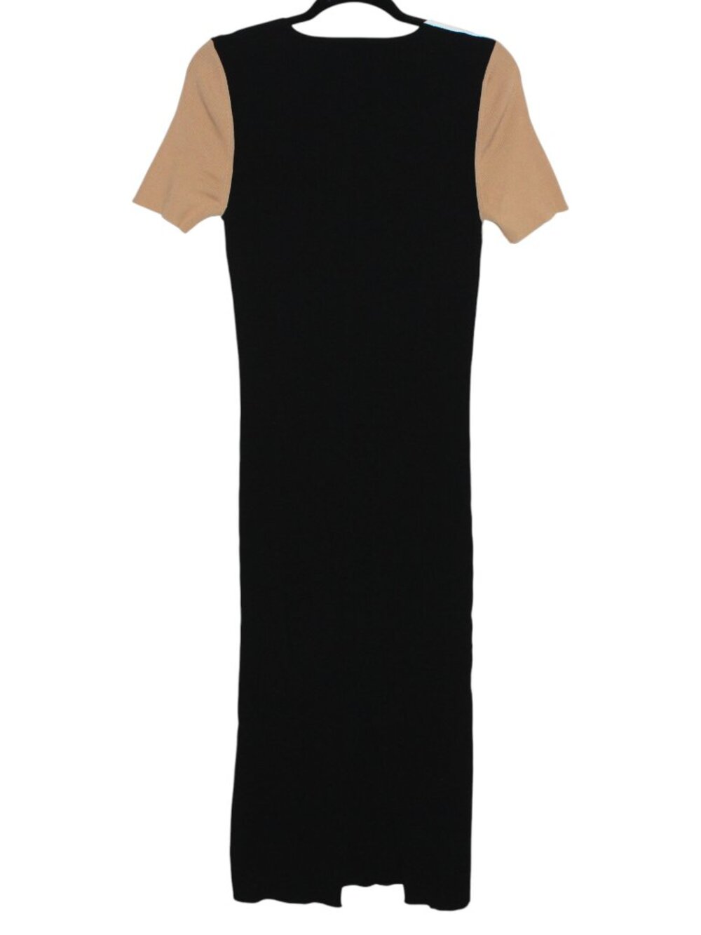 Fabrika Ribbed Midi Dress Black White & Beige Colorblock Size Large - Picture 5 of 8